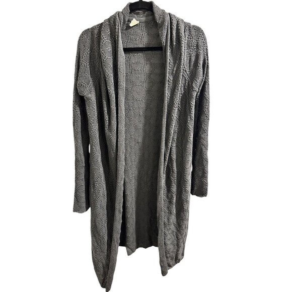🍒 2/$20 Gaiam Gray Open Front Cardigan Sweater M 50% Bamboo 50% Organic Cotton - Picture 1 of 6